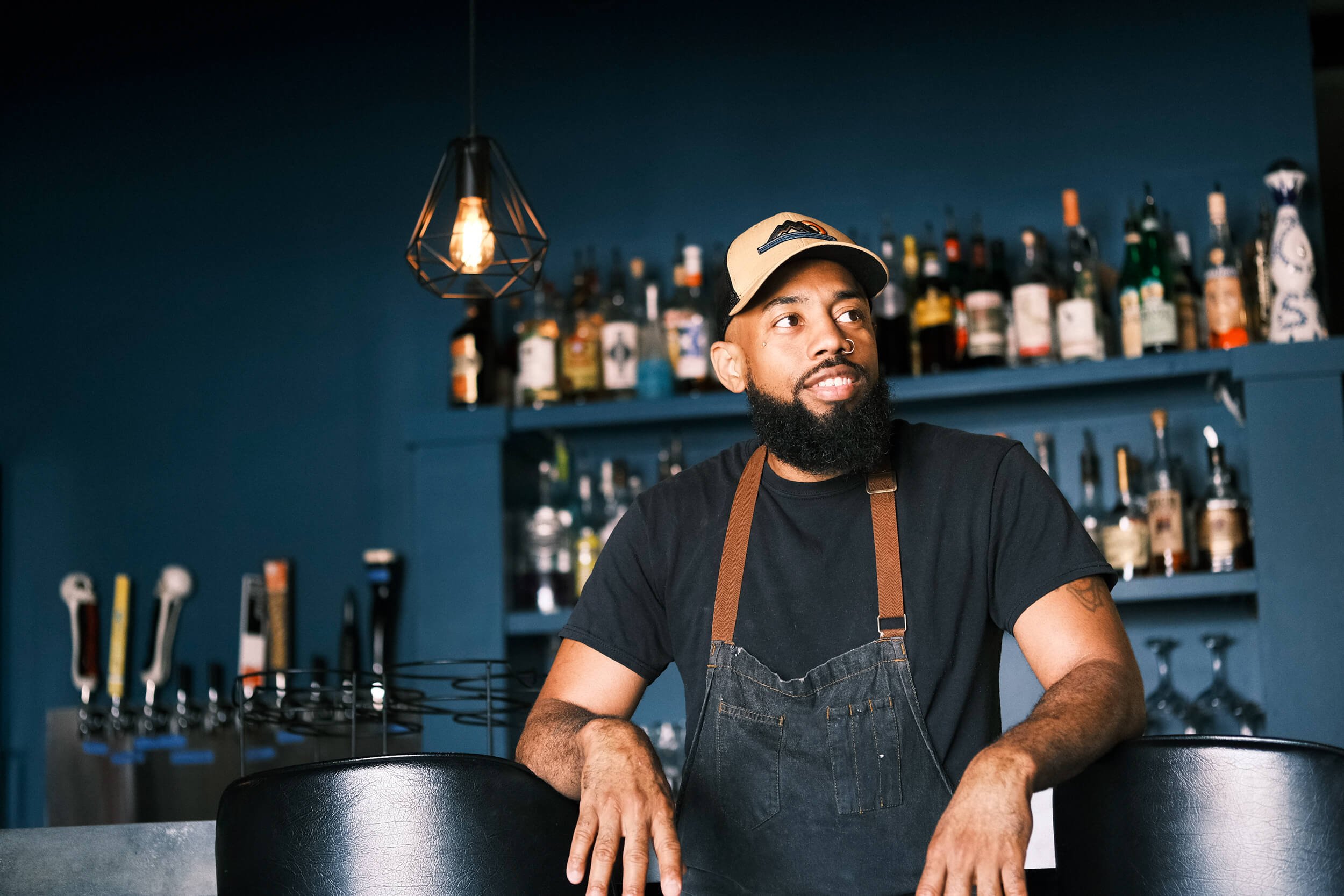 Chef Dont'e Shaw at Bantam Chicken & Seafood photographed by Jacob Titus