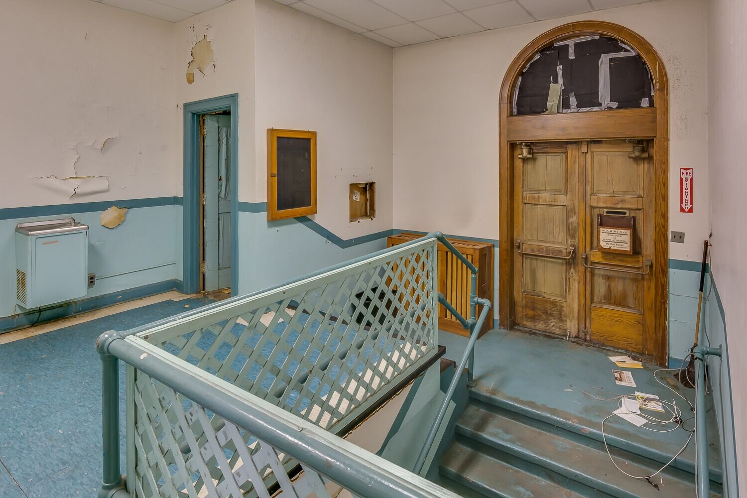 Inside The Armory’s main entrance before restoration.