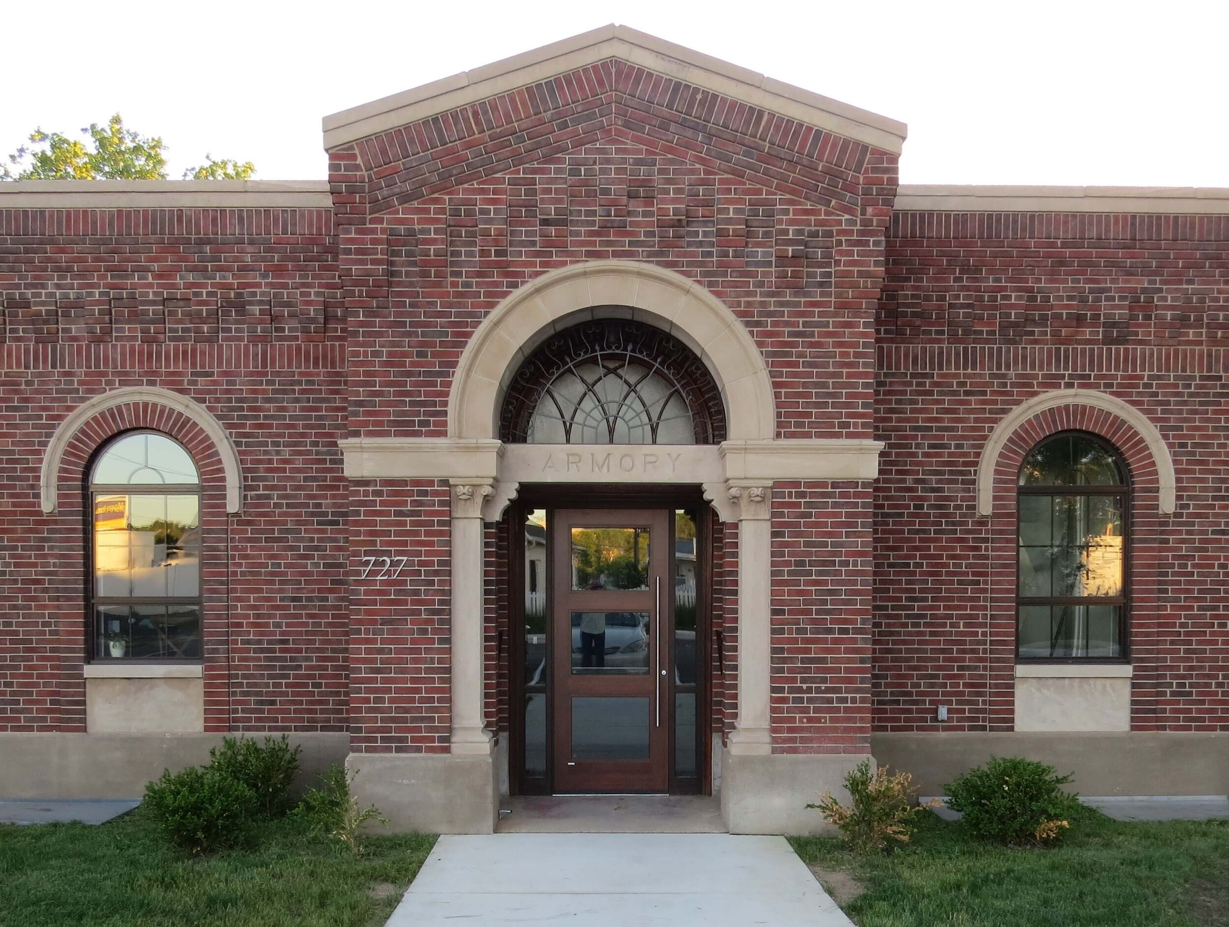 The Armory’s main entrance restored.