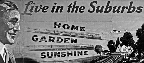 Typical 1950s advertisement to move out to the suburbs
