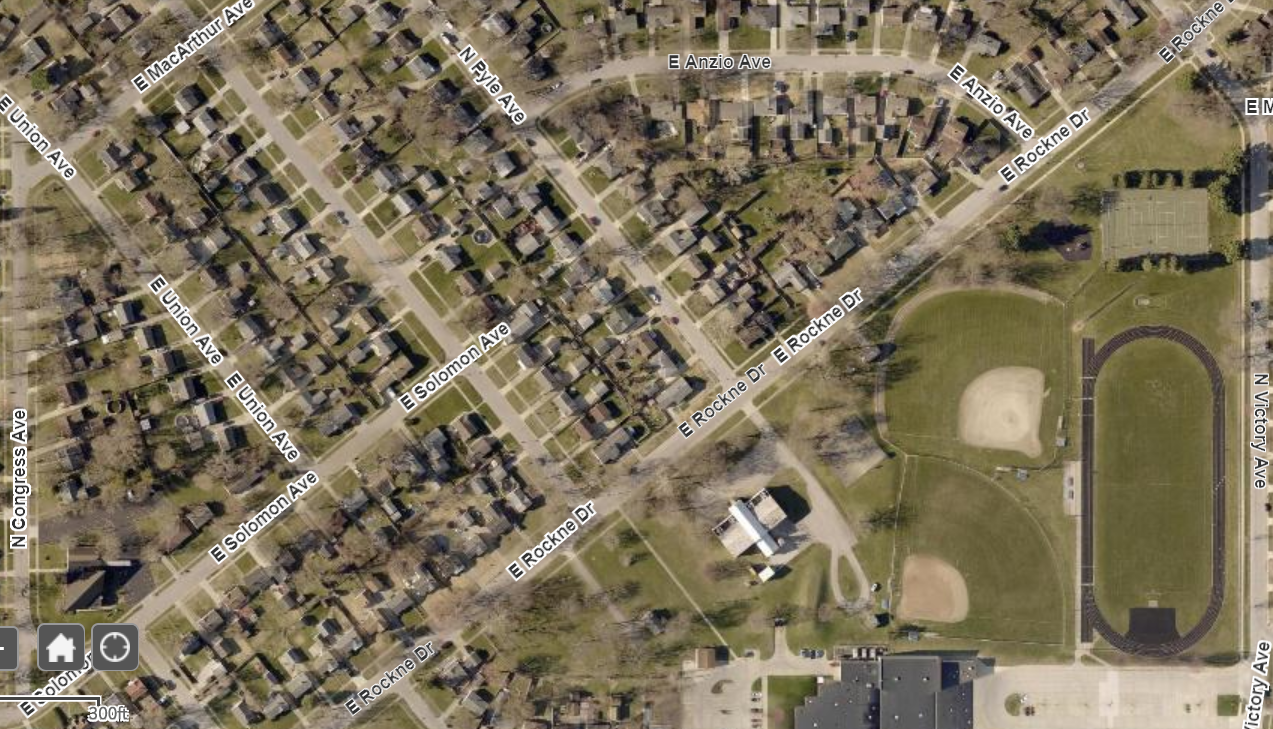 Edison Park Neighborhood Aerial, sourced from southbendin.gov/zoning